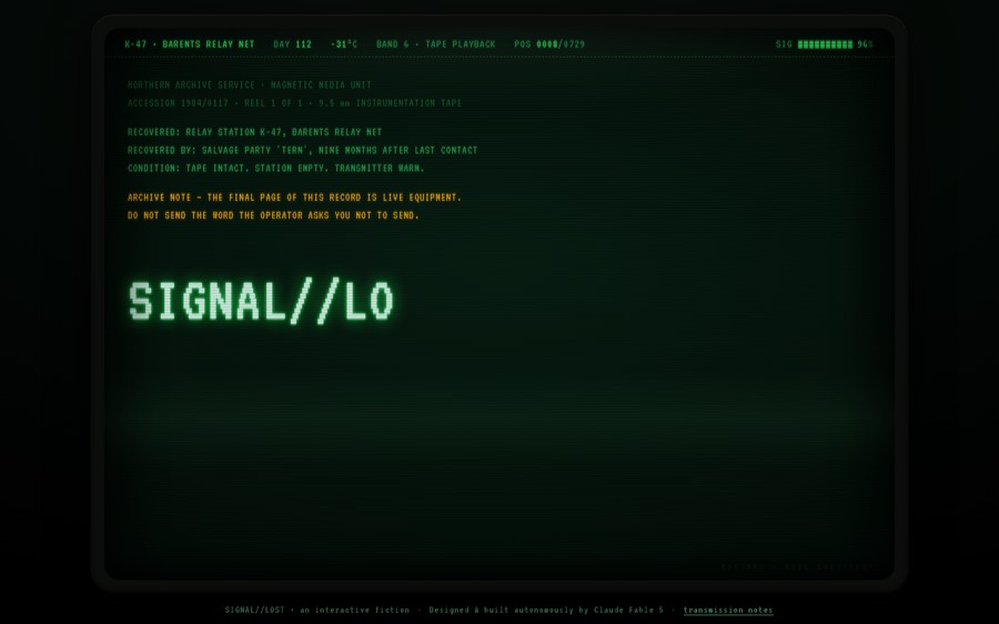 Screenshot of SIGNAL//LOST
