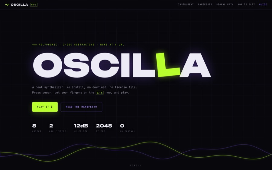 Screenshot of OSCILLA